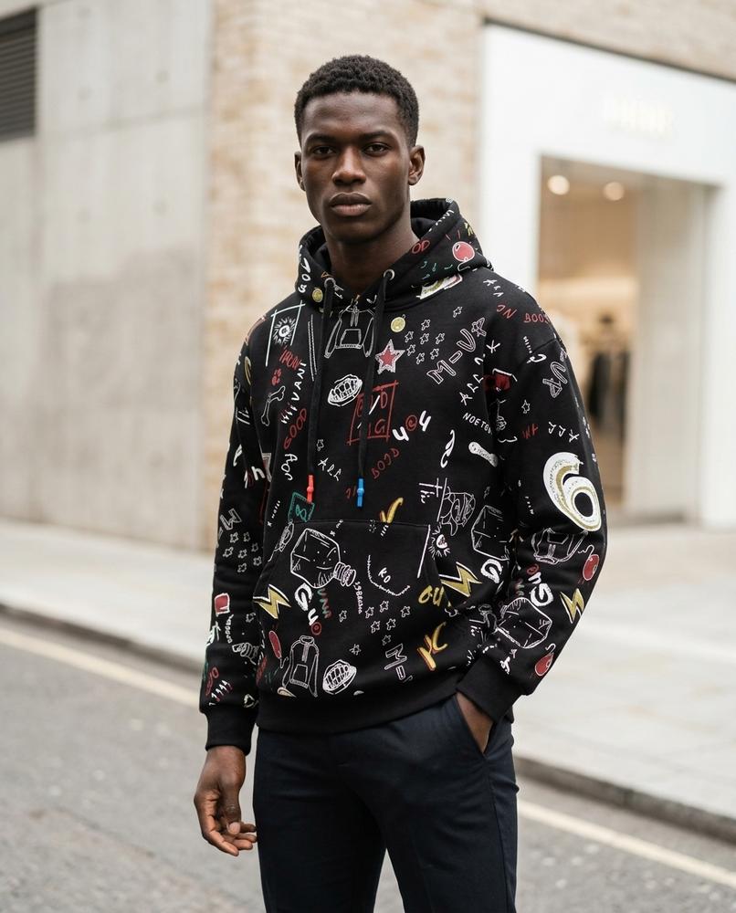 Statement Street - Rawor | Bedruckt Langärmlig Hoodie Herren