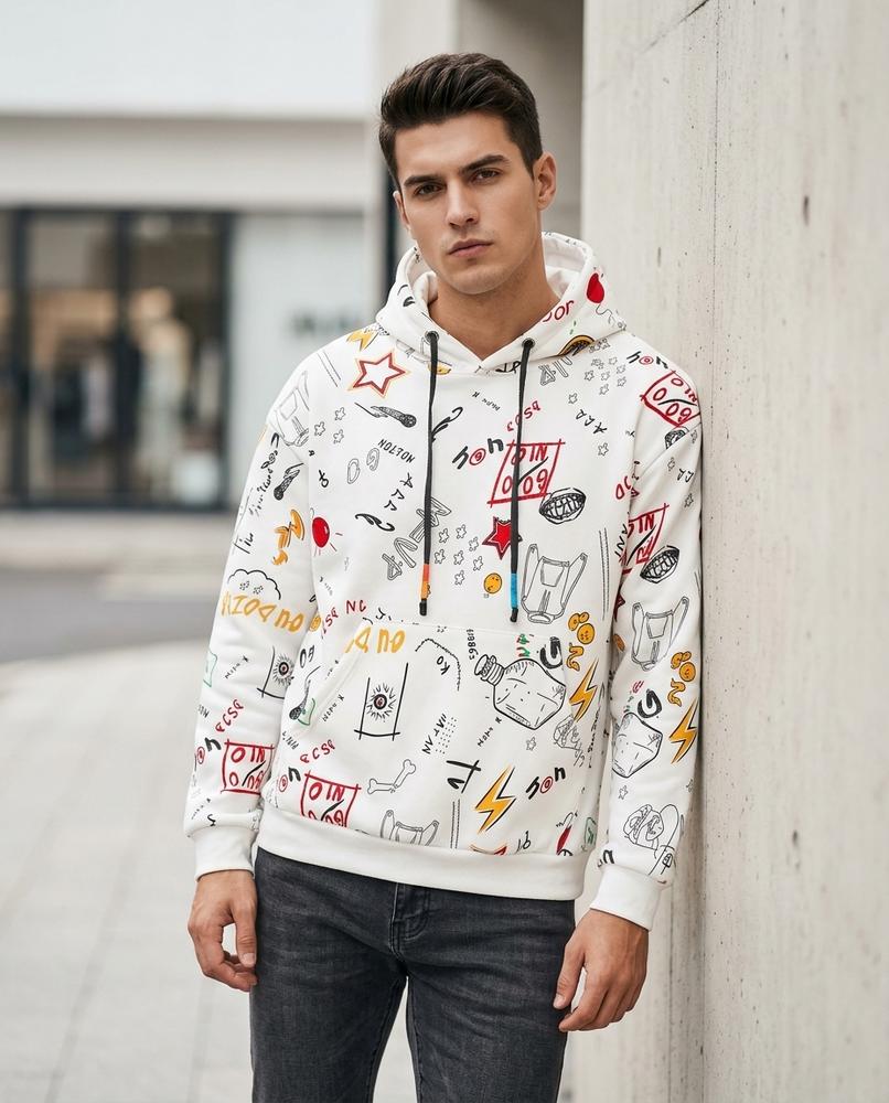 Statement Street - Rawor | Bedruckt Langärmlig Hoodie Herren