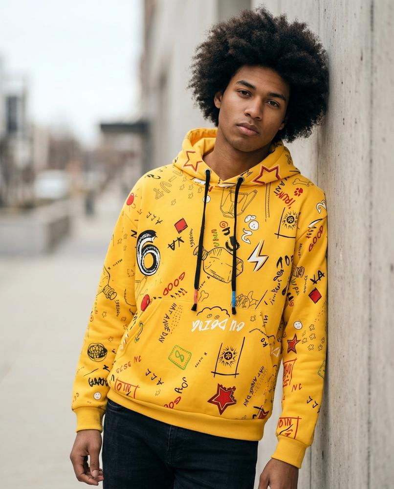 Statement Street - Rawor | Bedruckt Langärmlig Hoodie Herren