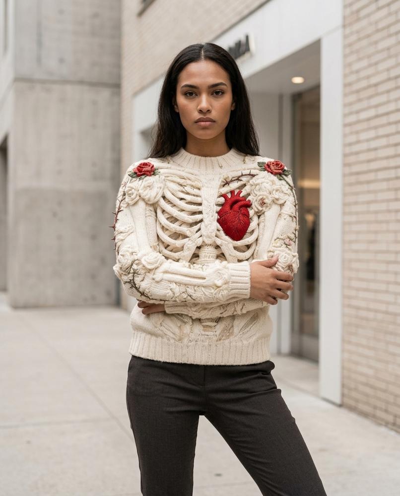Statement Street - Auded | Strukturiert Appliziert Pullover Damen
