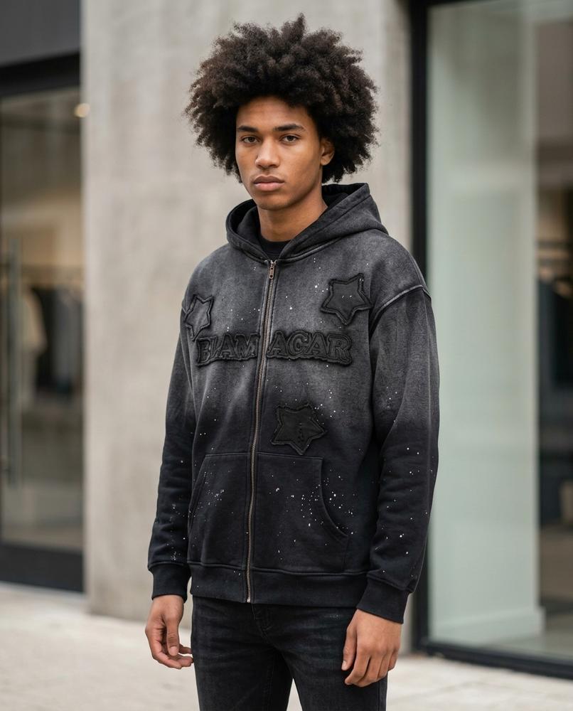 Statement Street - Luruv | Gewaschener Applizierter Hoodie Herren