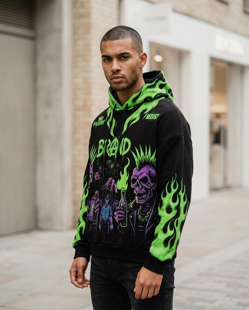 Statement Street - Eewum | Bedruckt Langärmlig Hoodie Herren