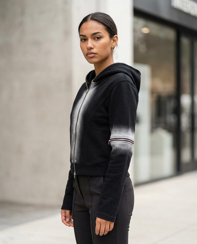 Statement Street - Remek | Farbverlaufender Taillierter Hoodie Damen
