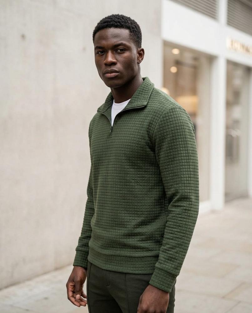 Statement Street - Catet | Strukturierter Gezipster Pullover Herren
