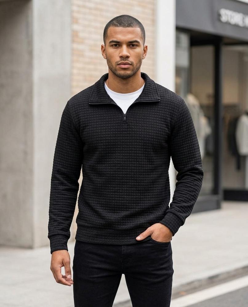 Statement Street - Catet | Strukturierter Gezipster Pullover Herren