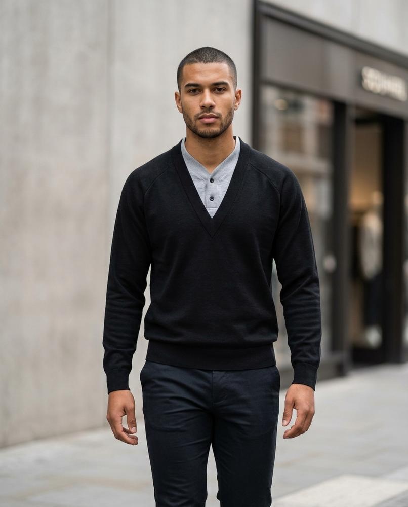 Statement Street - Kesom | V-Ausschnitt Feinstrick Pullover Herren