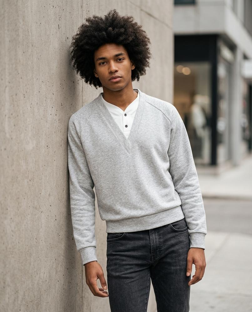 Statement Street - Kesom | V-Ausschnitt Feinstrick Pullover Herren