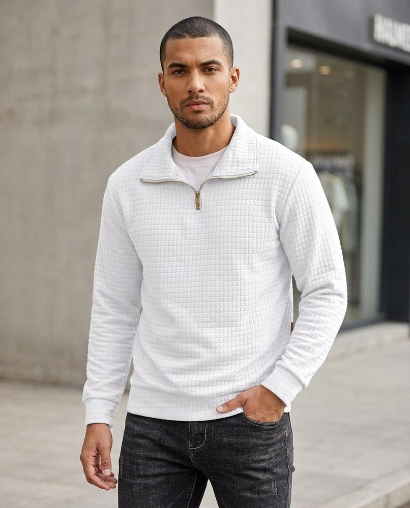 Statement Street - Catet | Strukturierter Gezipster Pullover Herren
