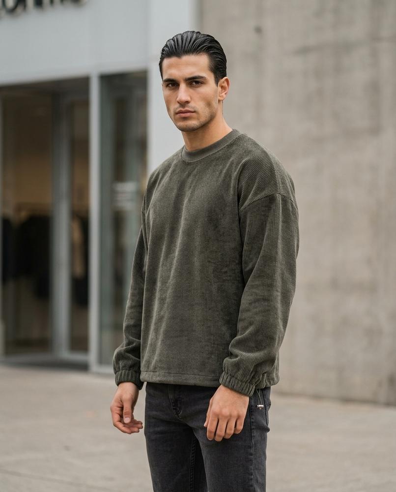 Statement Street - Nubal | Gerippter Langärmliger Pullover Herren