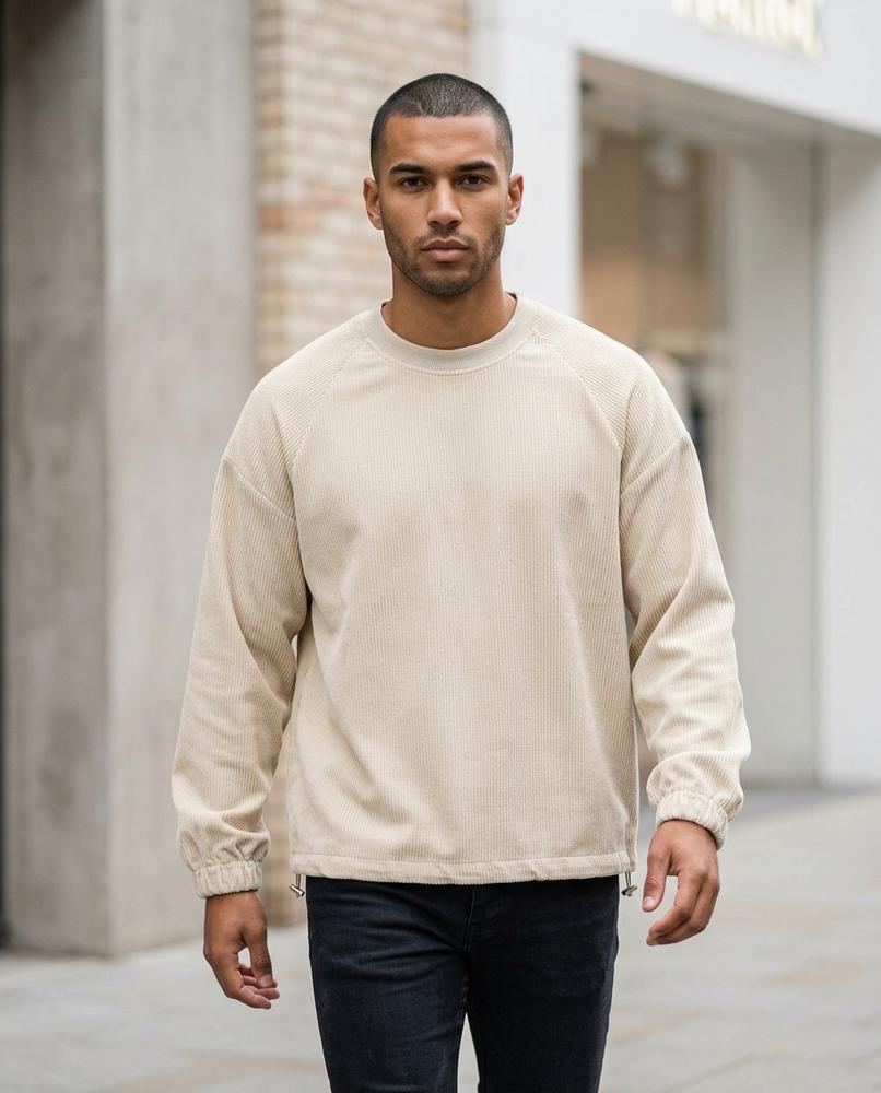 Statement Street - Nubal | Gerippter Langärmliger Pullover Herren