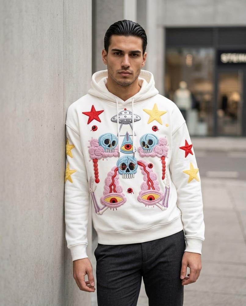 Statement Street - Lisuk | Bestickter Langärmliger Hoodie Unisex