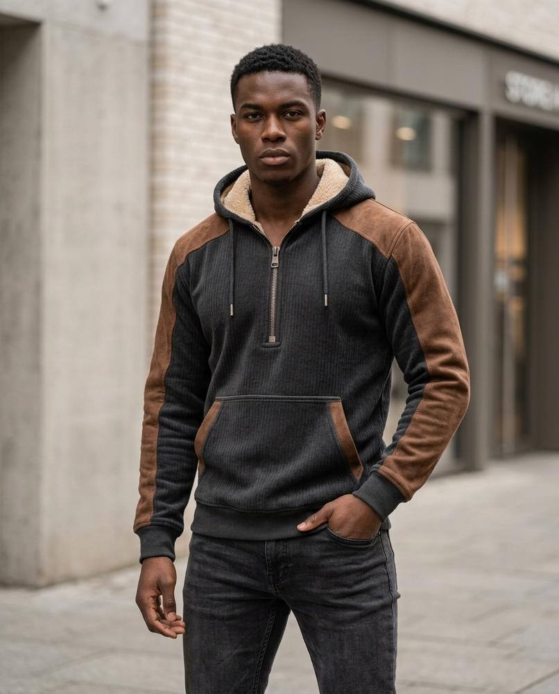 Statement Street - Yetus | Gefütterter Zweifarbiger Hoodie Herren