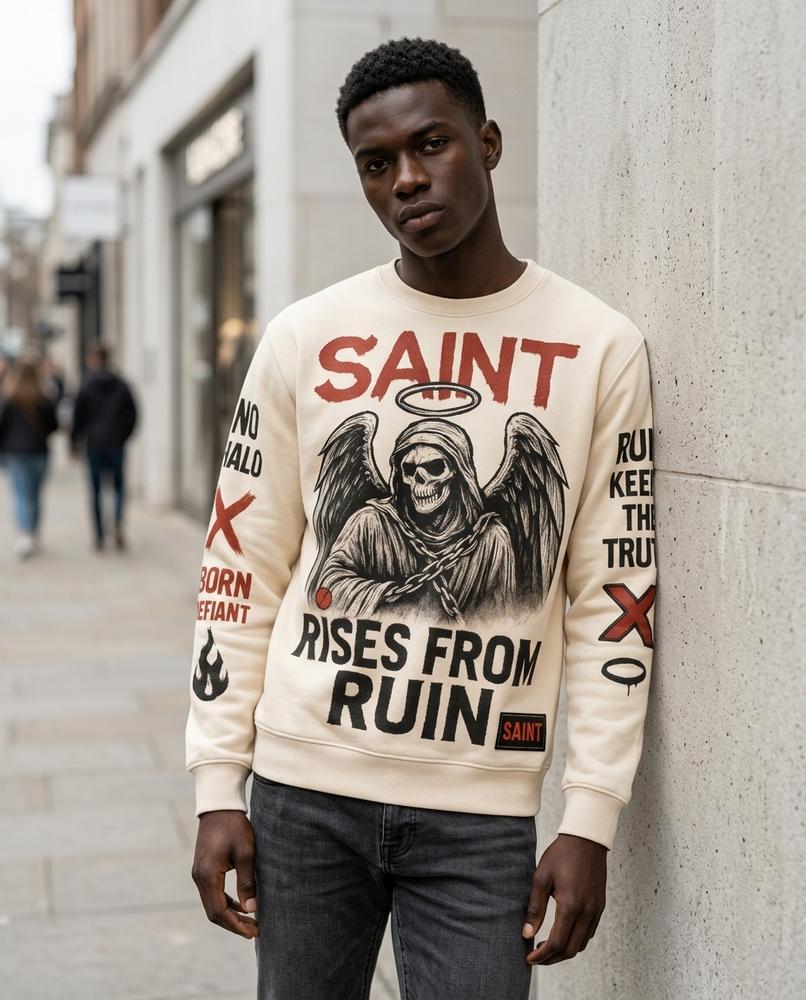 Statement Street - Aozan | Langärmliges Bedrucktes Sweatshirt Unisex