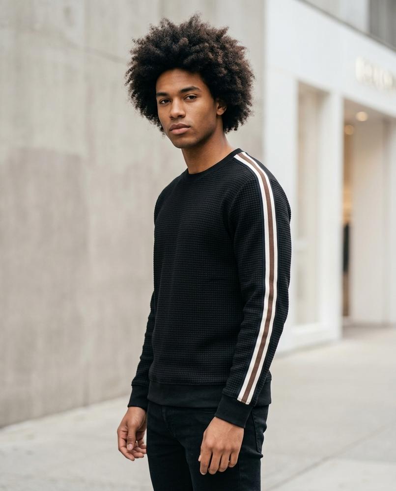 Statement Street - Yuvis | Strukturiert Langärmlig Pullover Herren