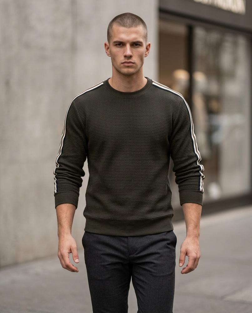 Statement Street - Yuvis | Strukturiert Langärmlig Pullover Herren