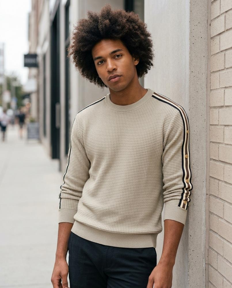 Statement Street - Yuvis | Strukturiert Langärmlig Pullover Herren