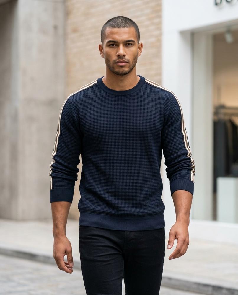 Statement Street - Yuvis | Strukturiert Langärmlig Pullover Herren