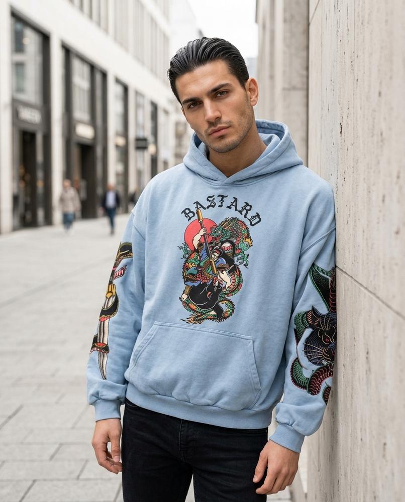 Statement Street - Yumis | Gewaschener Bedruckter Hoodie Herren