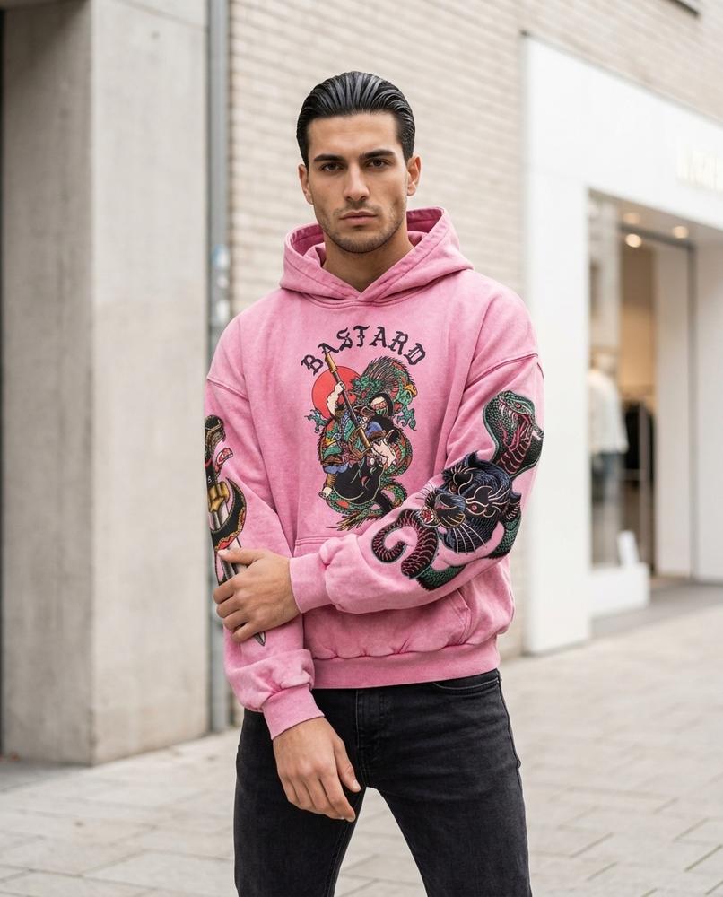 Statement Street - Yumis | Gewaschener Bedruckter Hoodie Herren