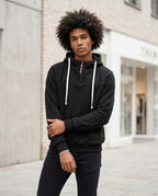 Statement Street - Kufis | Gezipter Kontrastfarbener Hoodie Herren