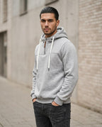 Statement Street - Kufis | Gezipter Kontrastfarbener Hoodie Herren