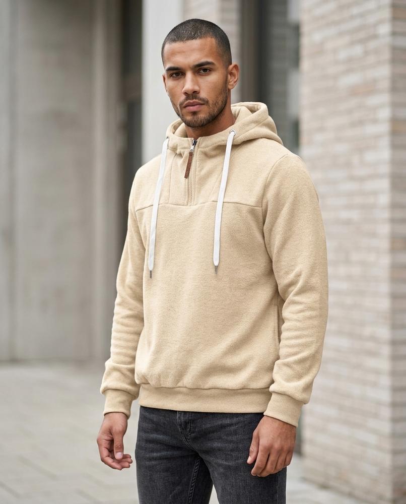 Statement Street - Kufis | Gezipter Kontrastfarbener Hoodie Herren