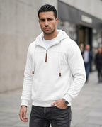 Statement Street - Kufis | Gezipter Kontrastfarbener Hoodie Herren