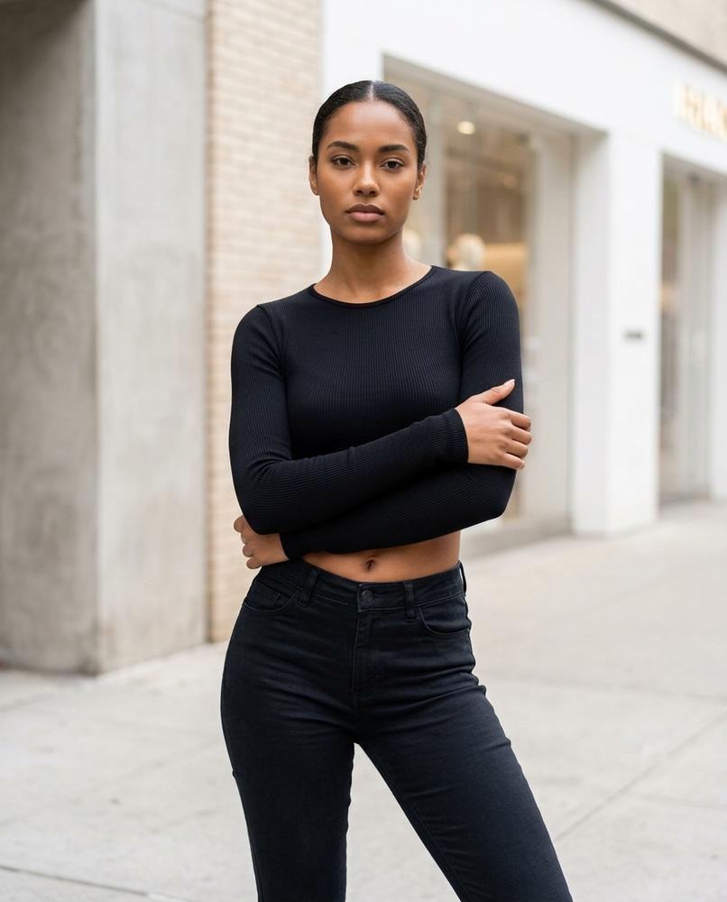 Statement Street - Lorok | Langärmliges Geripptes Shirt Damen