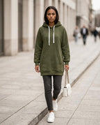 Statement Street - Covel | Langgeschnittener Seitlich Geschlitzter Hoodie Damen