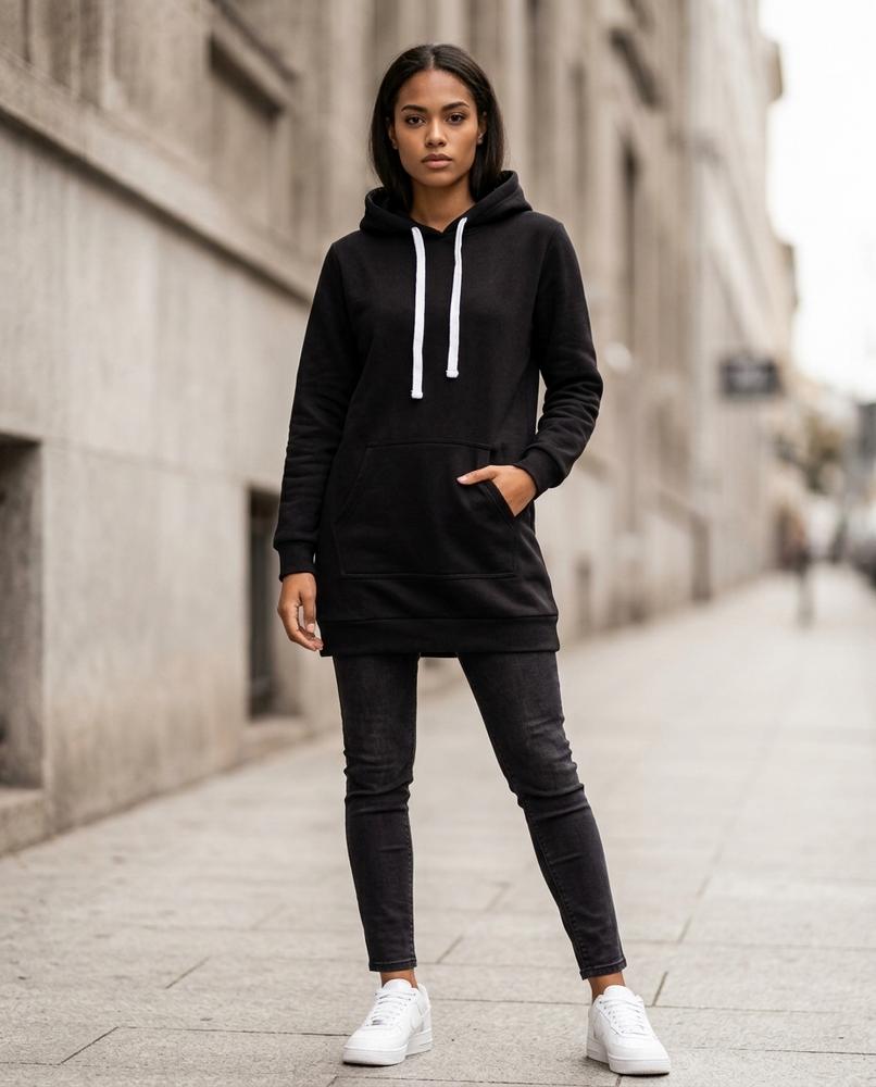 Statement Street - Covel | Langgeschnittener Seitlich Geschlitzter Hoodie Damen