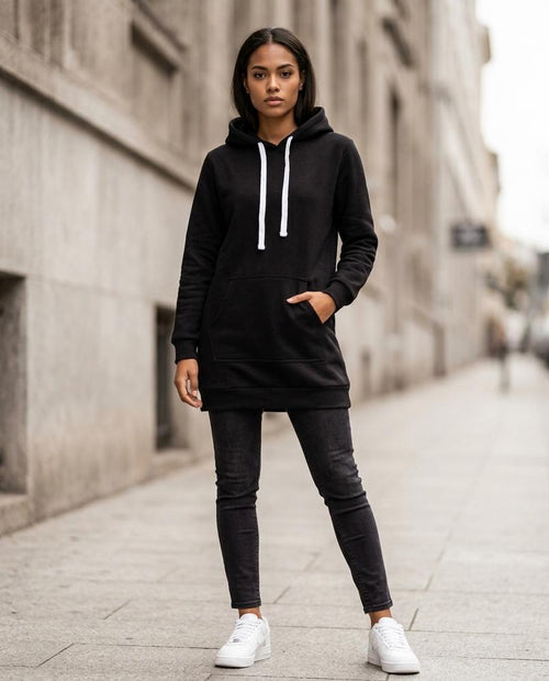 Statement Street - Covel | Langgeschnittener Seitlich Geschlitzter Hoodie Damen
