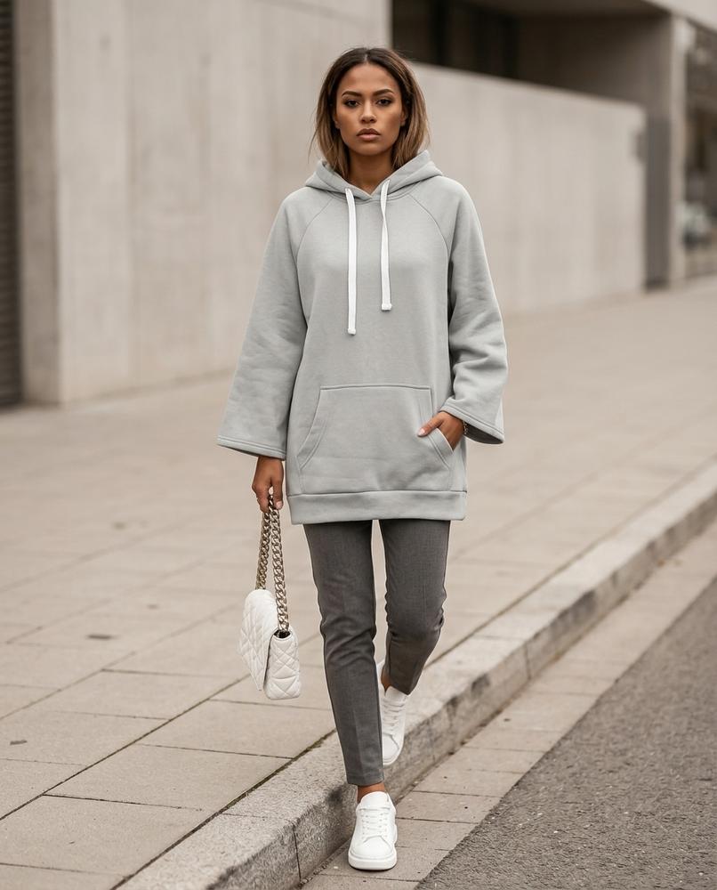 Statement Street - Covel | Langgeschnittener Seitlich Geschlitzter Hoodie Damen