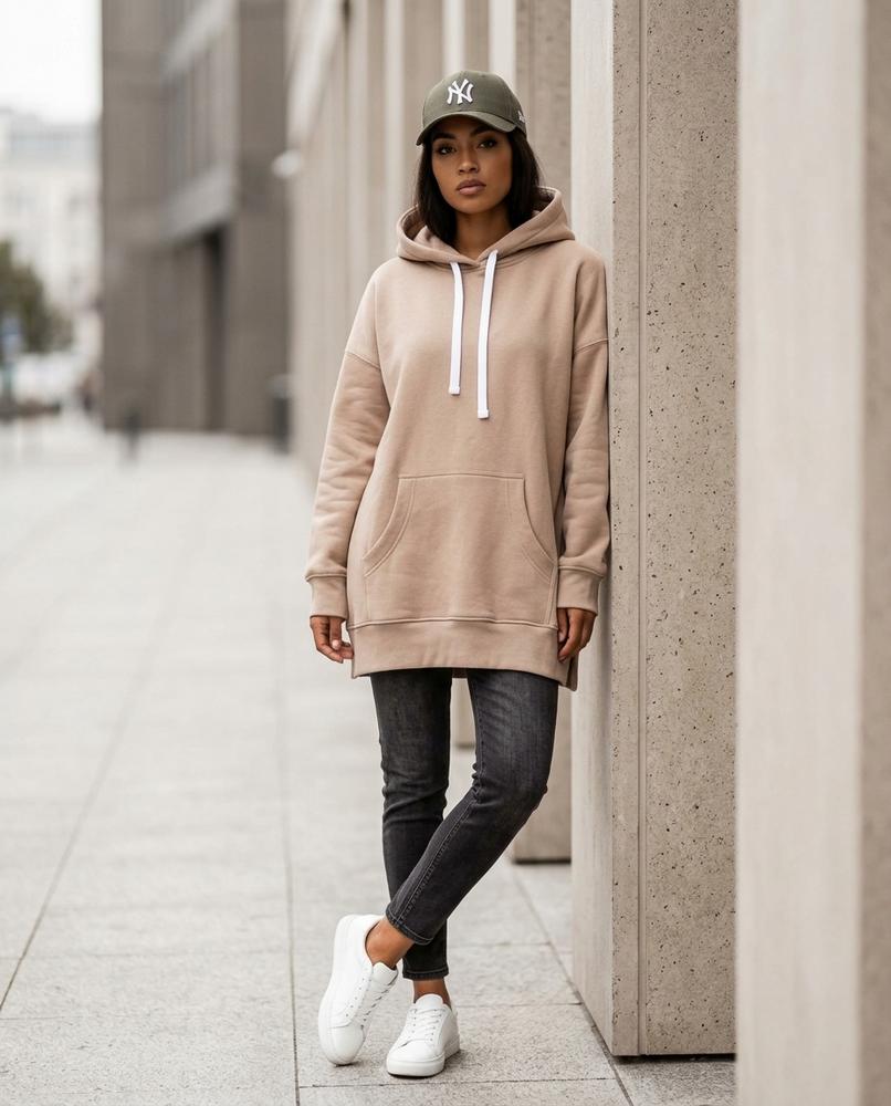 Statement Street - Covel | Langgeschnittener Seitlich Geschlitzter Hoodie Damen