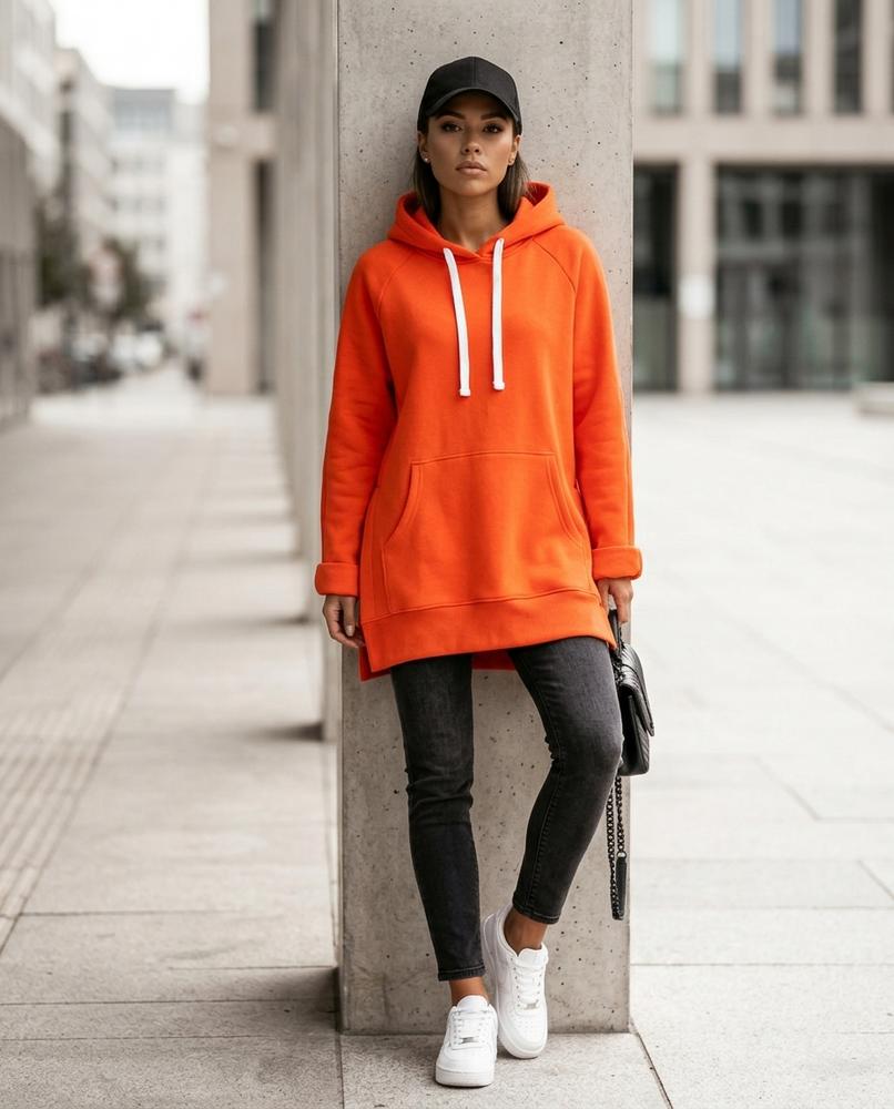 Statement Street - Covel | Langgeschnittener Seitlich Geschlitzter Hoodie Damen