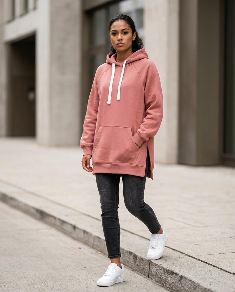 Statement Street - Covel | Langgeschnittener Seitlich Geschlitzter Hoodie Damen