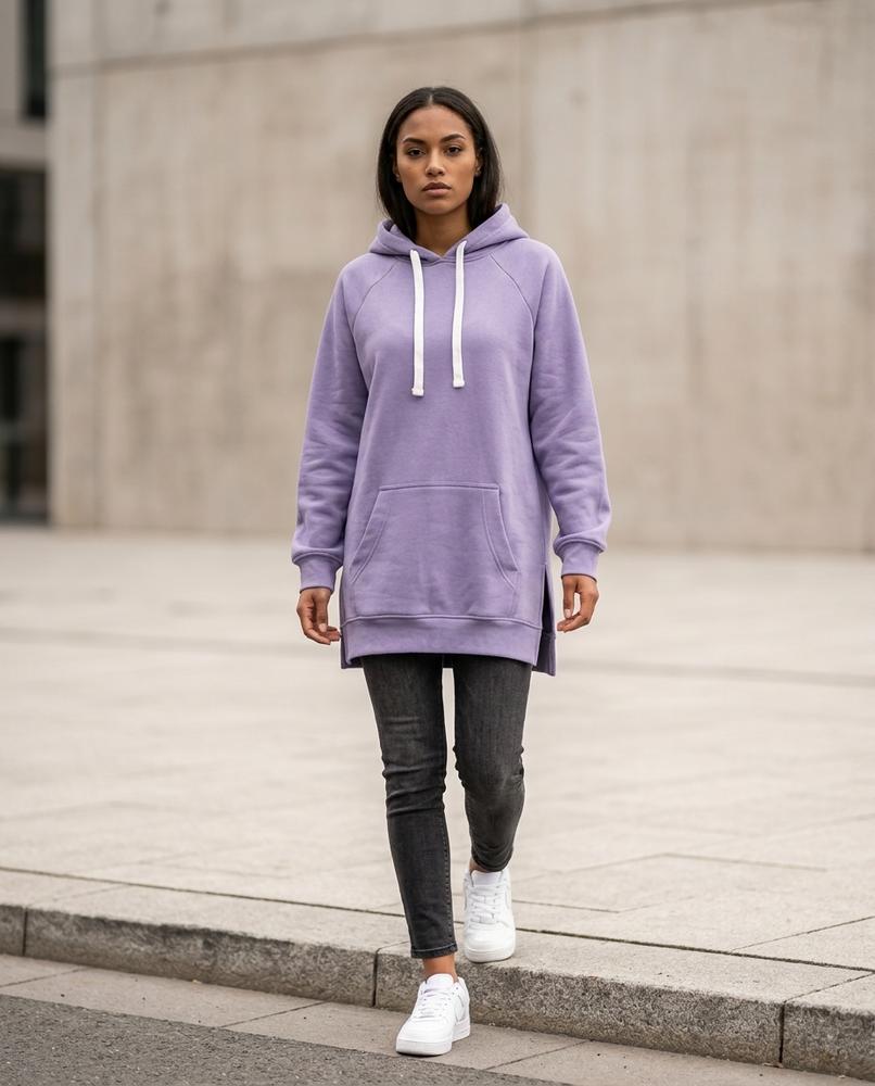 Statement Street - Covel | Langgeschnittener Seitlich Geschlitzter Hoodie Damen