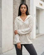 Statement Street - Lavar | Paillettenbesetzter Strukturierter Hoodie Damen