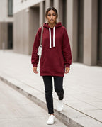 Statement Street - Covel | Langgeschnittener Seitlich Geschlitzter Hoodie Damen
