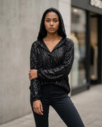Statement Street - Lavar | Paillettenbesetzter Strukturierter Hoodie Damen
