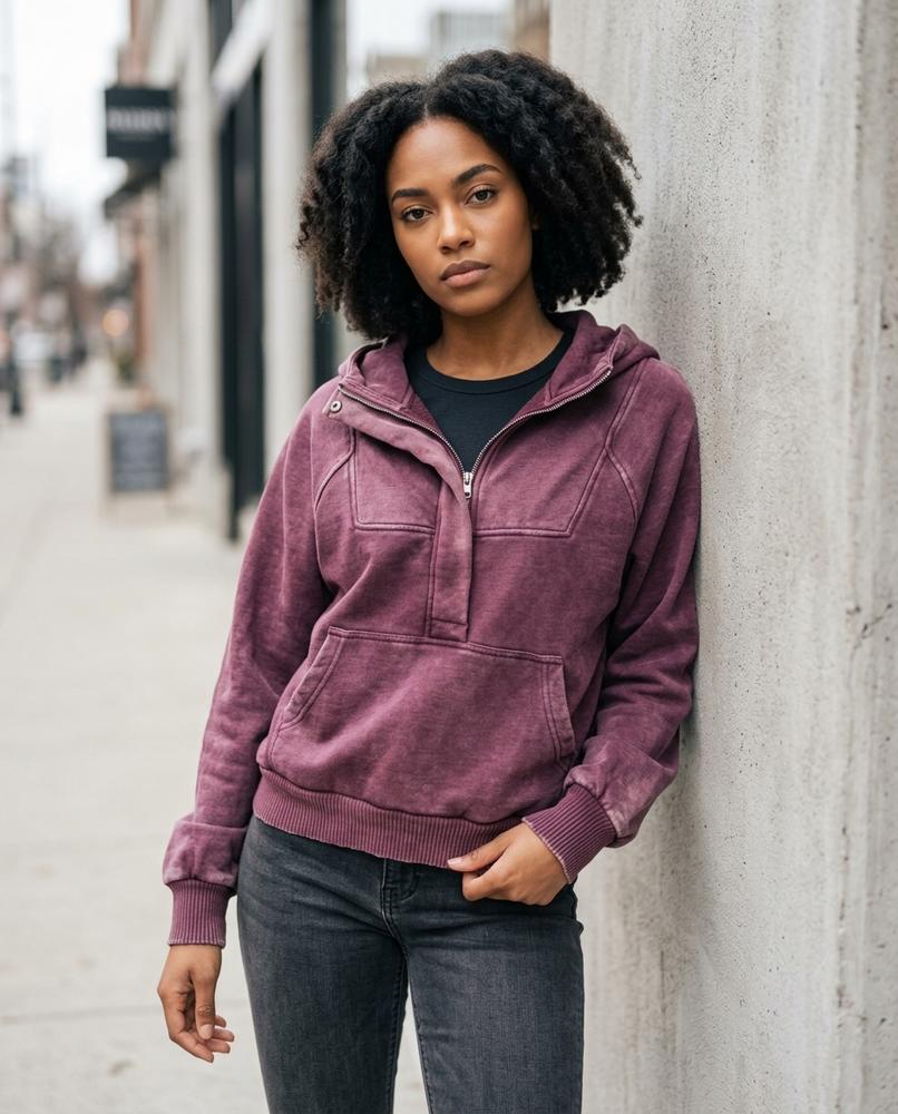 Statement Street - Leser | Gewaschen Locker Hoodie Damen