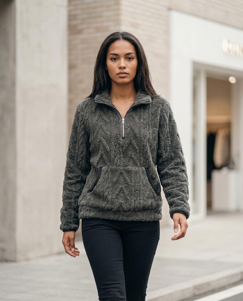 Statement Street - Armin | Plüschiger Strukturierter Pullover Damen