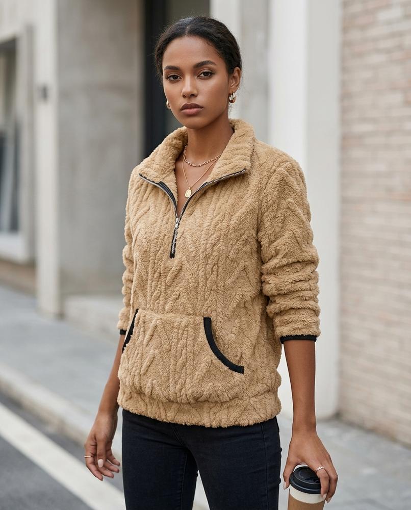 Statement Street - Armin | Plüschiger Strukturierter Pullover Damen
