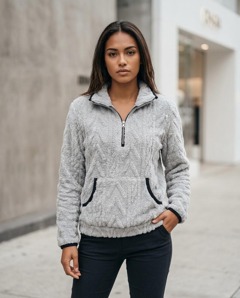 Statement Street - Armin | Plüschiger Strukturierter Pullover Damen