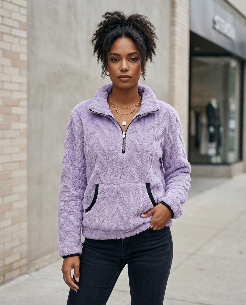 Statement Street - Armin | Plüschiger Strukturierter Pullover Damen