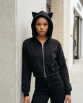 Statement Street - Madar | Kurzgeschnittener Reißverschluss Hoodie Damen