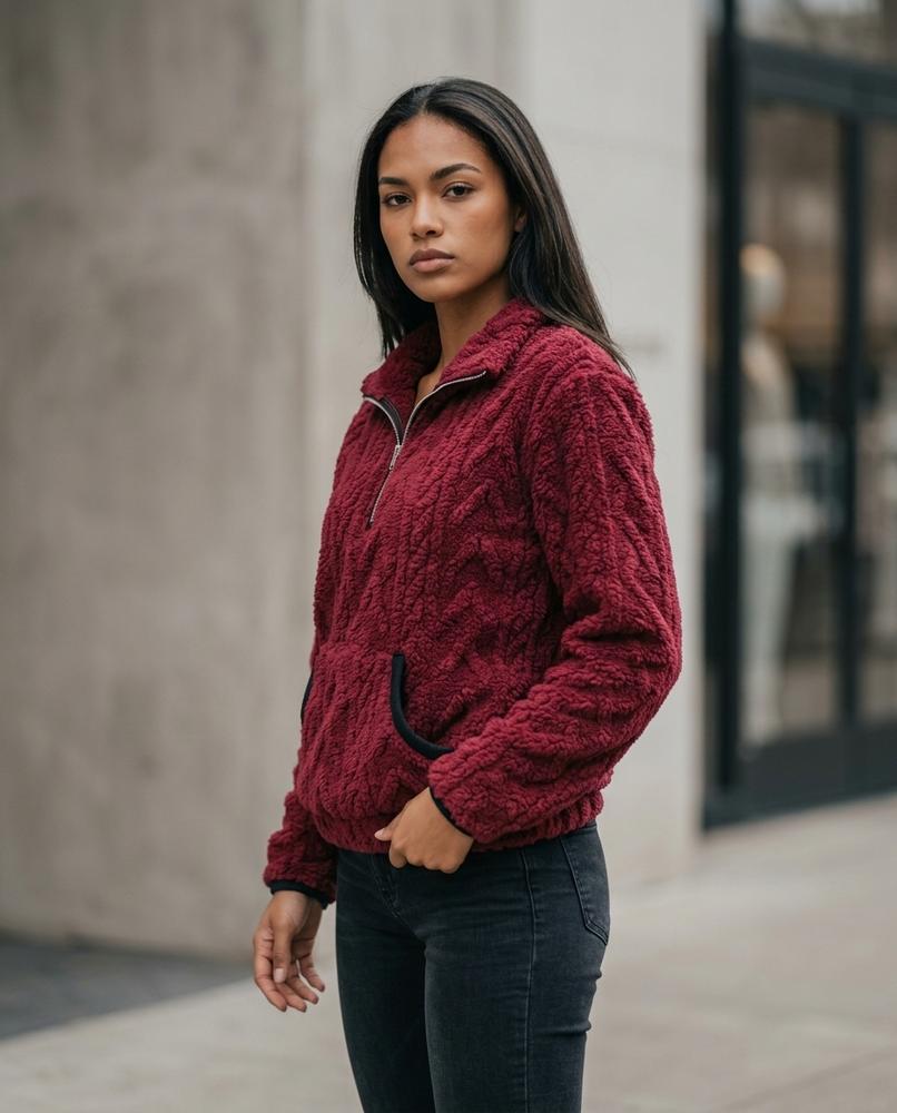 Statement Street - Armin | Plüschiger Strukturierter Pullover Damen