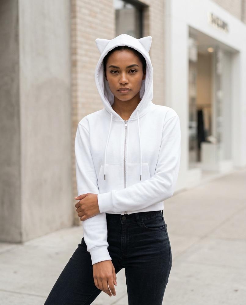 Statement Street - Madar | Kurzgeschnittener Reißverschluss Hoodie Damen