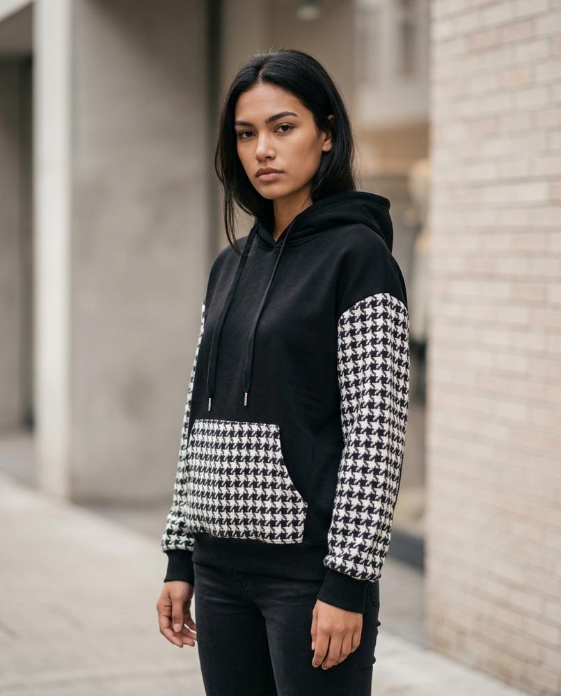 Statement Street - Nomar | Gemustert Strukturiert Hoodie Damen