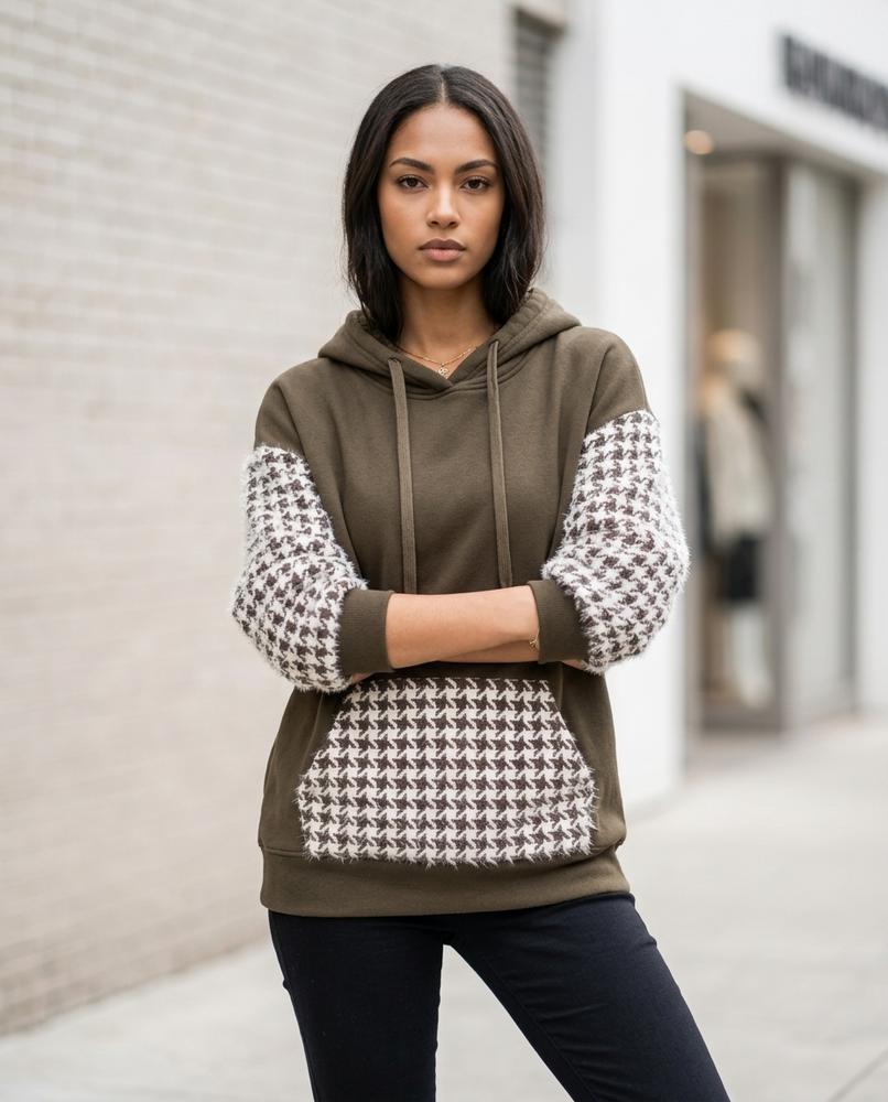 Statement Street - Nomar | Gemustert Strukturiert Hoodie Damen