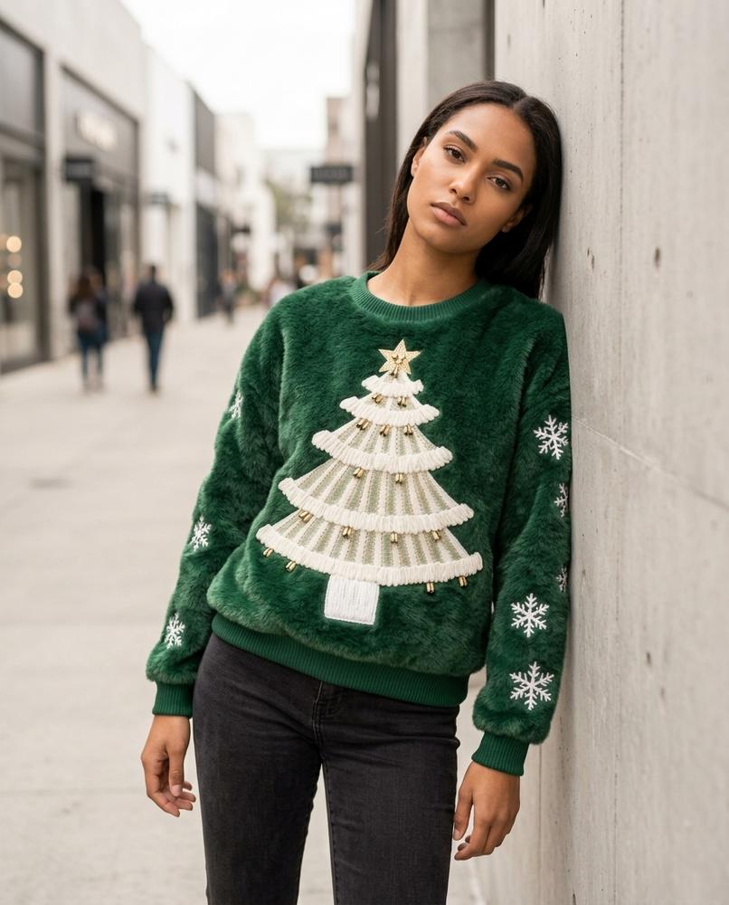 Statement Street - Maran | Plüschig Verziert Pullover Damen
